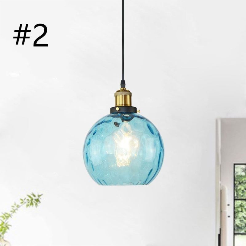Suspension contemporaine en verre à motif d'eau rond