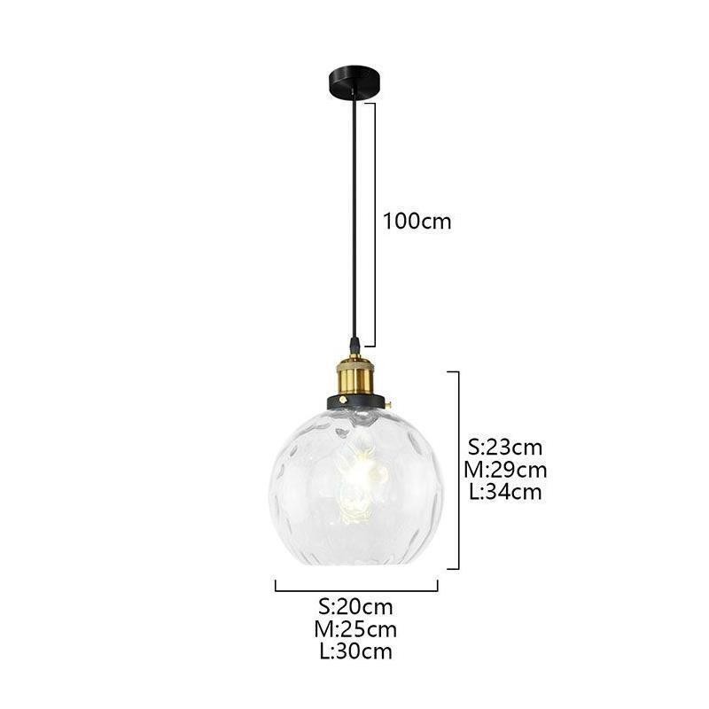 Suspension contemporaine en verre à motif d'eau rond