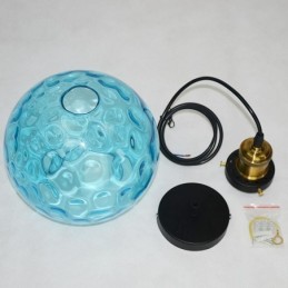 Suspension contemporaine en verre à motif d'eau rond