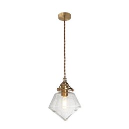 1 luminaire suspendu en verre diamanté à bulles