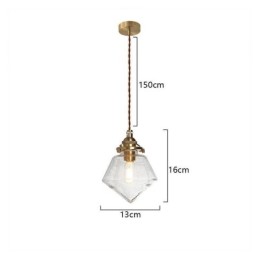 1 luminaire suspendu en verre diamanté à bulles