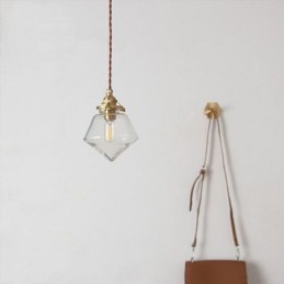 1 luminaire suspendu en verre diamanté à bulles