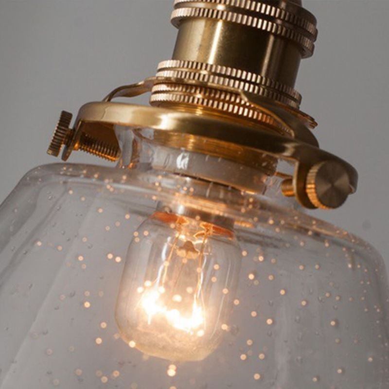 1 luminaire suspendu en verre diamanté à bulles