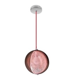 Suspension moderne en or rose avec abat-jour en verre demi-rond, luminaire décoratif pour café