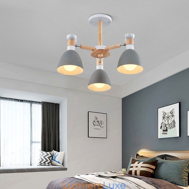 Suspension Macaron nordique, lustre créatif en bois