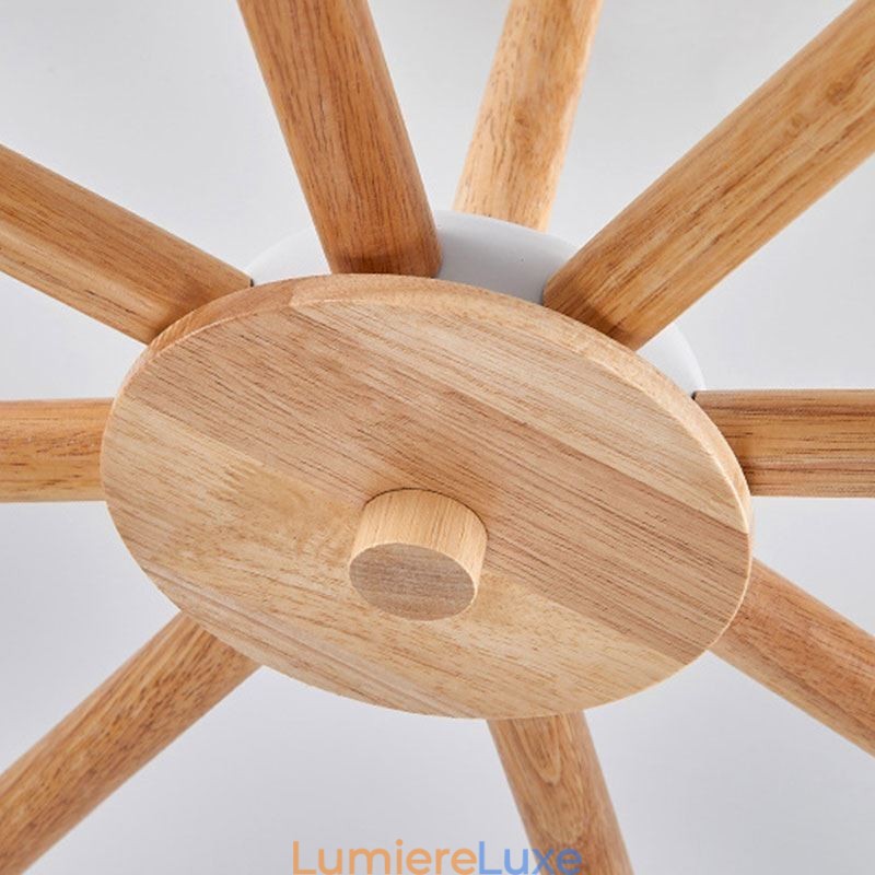 Suspension Macaron nordique, lustre créatif en bois