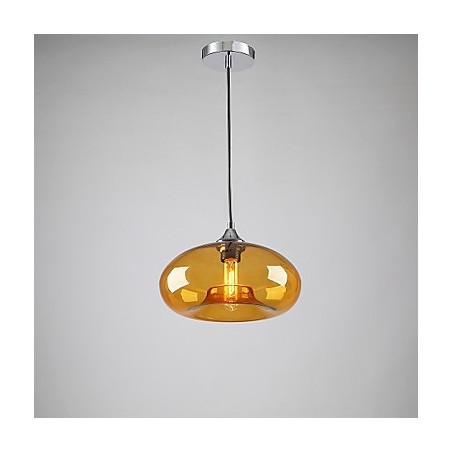 Suspension moderne à 1 lumière avec abat-jour en verre transparent Suspension moderne à 1 lumière avec abat-jour en verre transparent