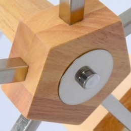 Lustre suspendu nordique en bois et abat-jour en verre