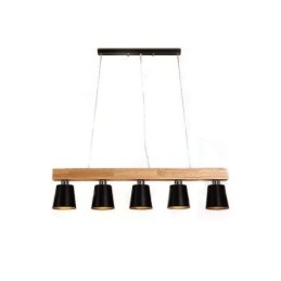 Lustre en bois nordique unique, suspension droite pour café