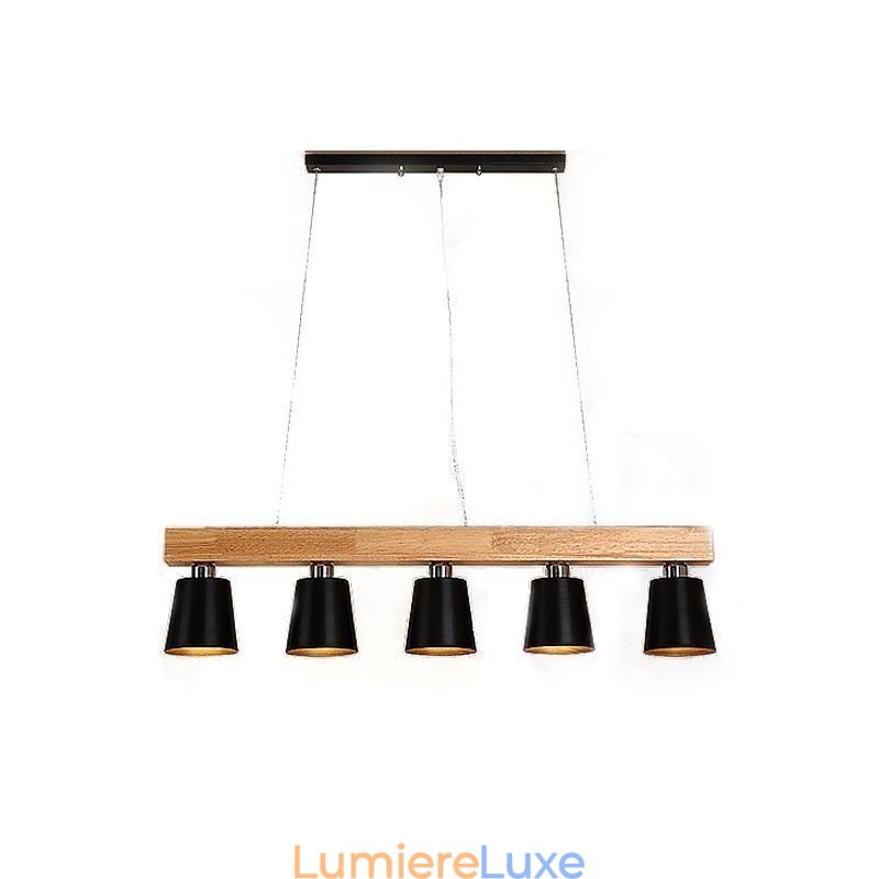 Lustre en bois nordique unique, suspension droite pour café