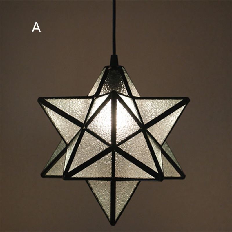 Suspension européenne en vitrail, lampe suspendue créative en forme d'étoile