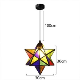 Suspension européenne en vitrail, lampe suspendue créative en forme d'étoile