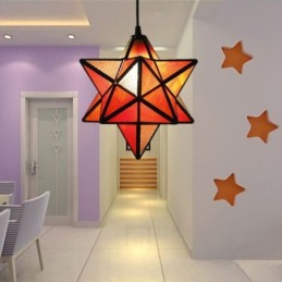 Suspension européenne en vitrail, lampe suspendue créative en forme d'étoile