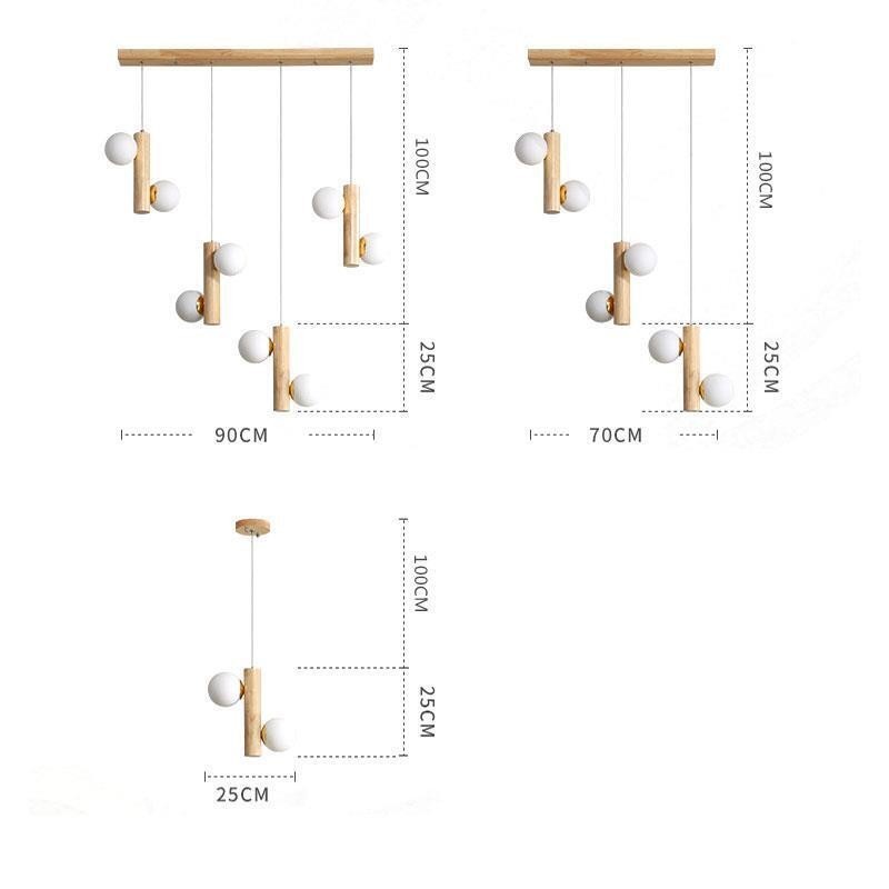 Suspension en bois Magic Bean Cluster Plafonnier Îlot