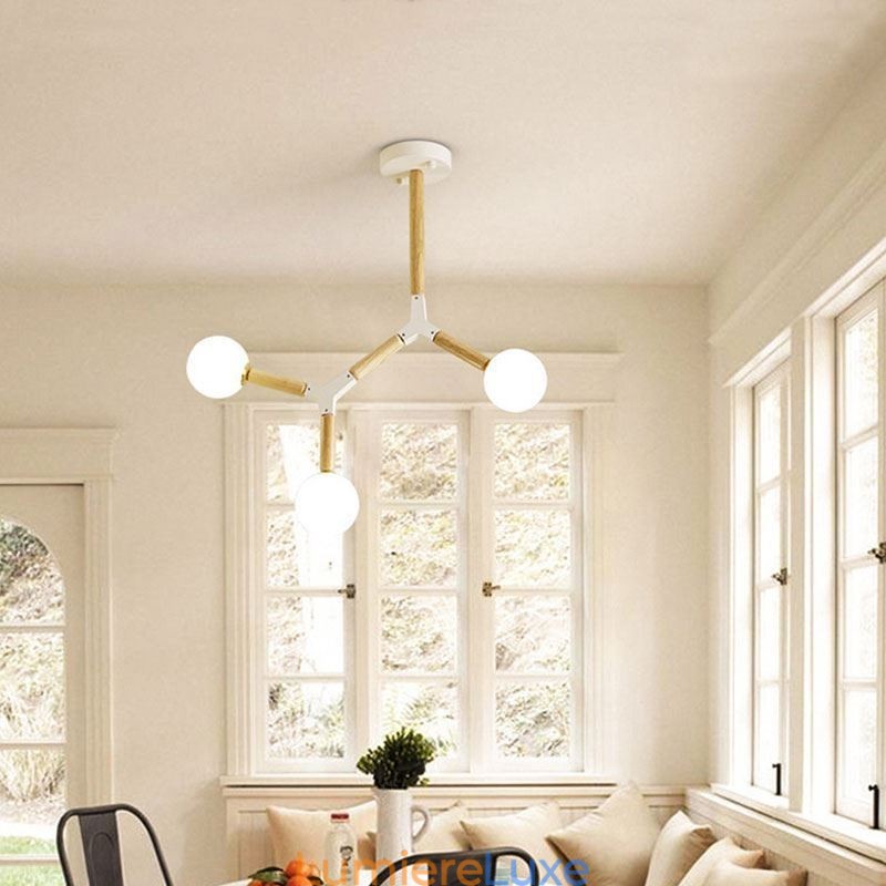 Suspension Nordic Magic Bean, éclairage créatif en bois