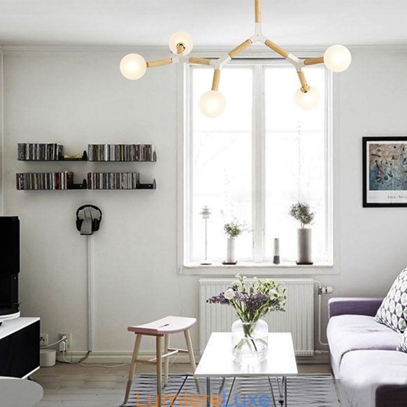 Suspension Nordic Magic Bean, éclairage créatif en bois