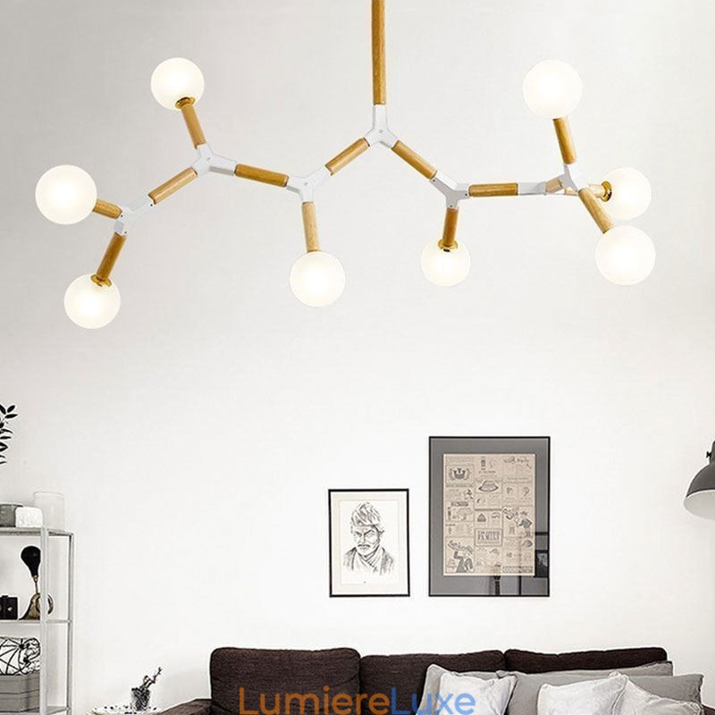 Suspension Nordic Magic Bean, éclairage créatif en bois