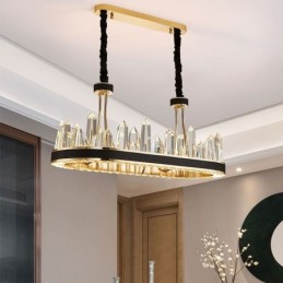 Suspension contemporaine en cristal Plafonnier en cristal