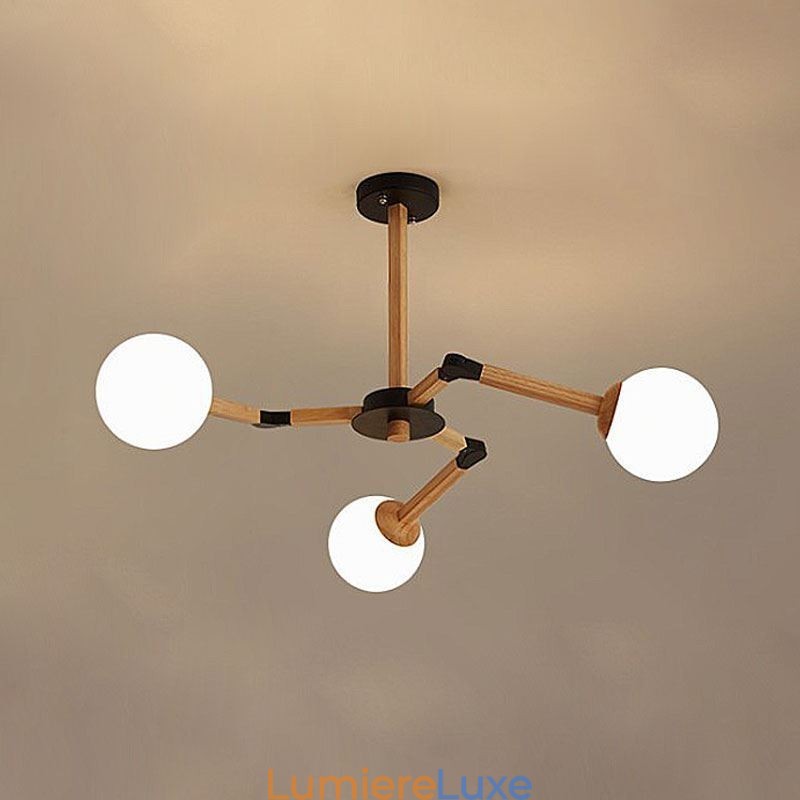Suspension Nordic Magic Bean, luminaire créatif en bois