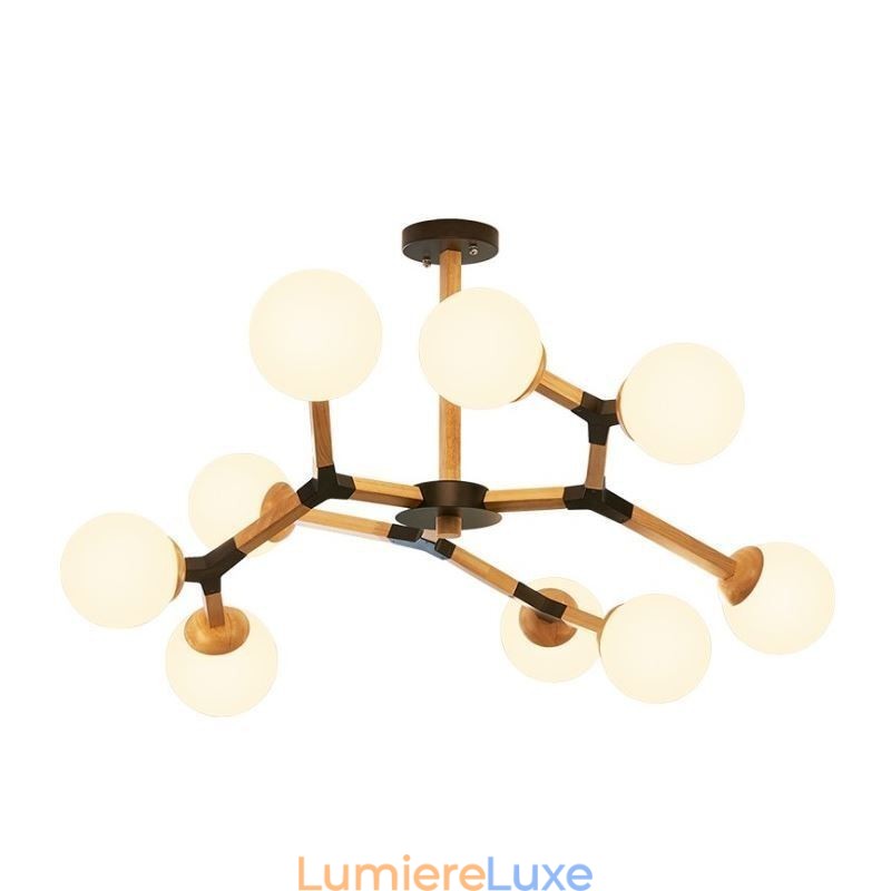Suspension Nordic Magic Bean, luminaire créatif en bois