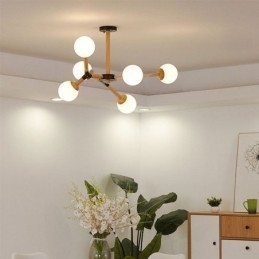 Suspension Nordic Magic Bean, luminaire créatif en bois