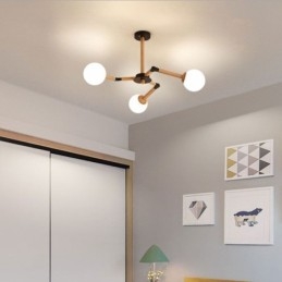 Suspension Nordic Magic Bean, luminaire créatif en bois