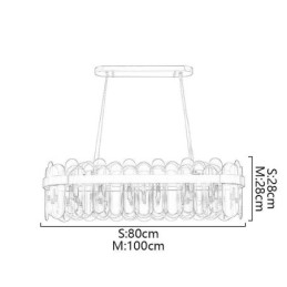 Suspension en verre minimaliste, plafonnier rectangulaire de couleur unique, îlot