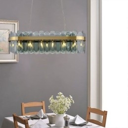 Suspension en verre minimaliste, plafonnier rectangulaire de couleur unique, îlot
