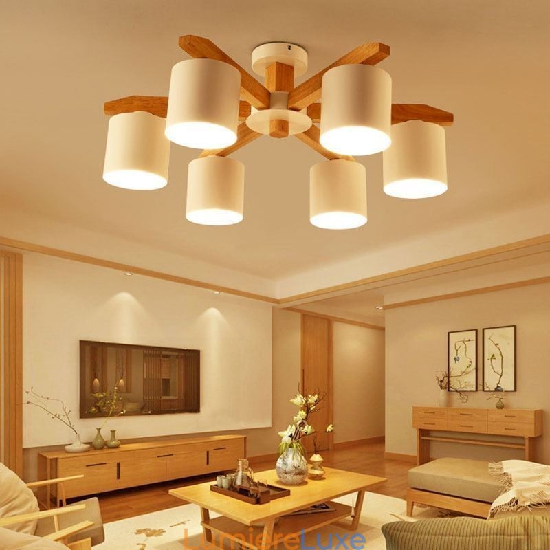Suspension Nordic Log Macaron Light Fixture