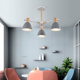 Suspension Macaron moderne et simple, éclairage créatif en bois