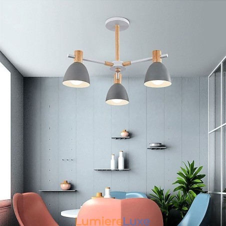 Suspension Macaron moderne et simple, éclairage créatif en bois Suspension Macaron moderne et simple, éclairage créatif en bois