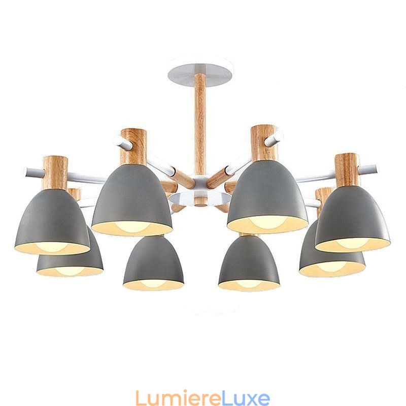 Suspension Macaron moderne et simple, éclairage créatif en bois