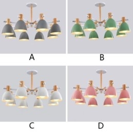 Suspension Macaron moderne et simple, éclairage créatif en bois