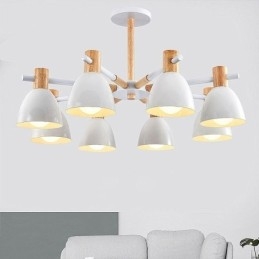 Suspension Macaron moderne et simple, éclairage créatif en bois