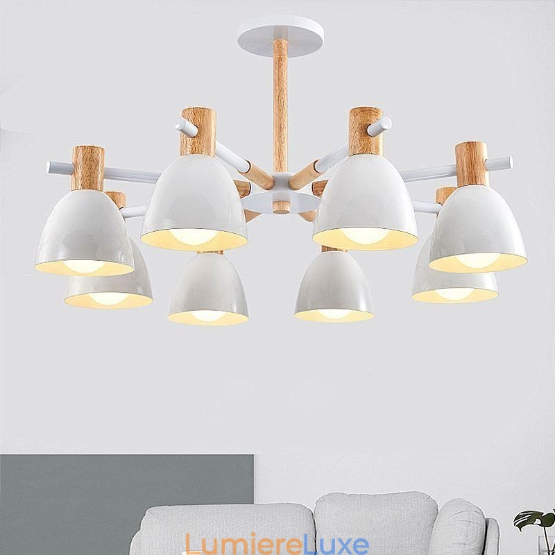 Suspension Macaron moderne et simple, éclairage créatif en bois