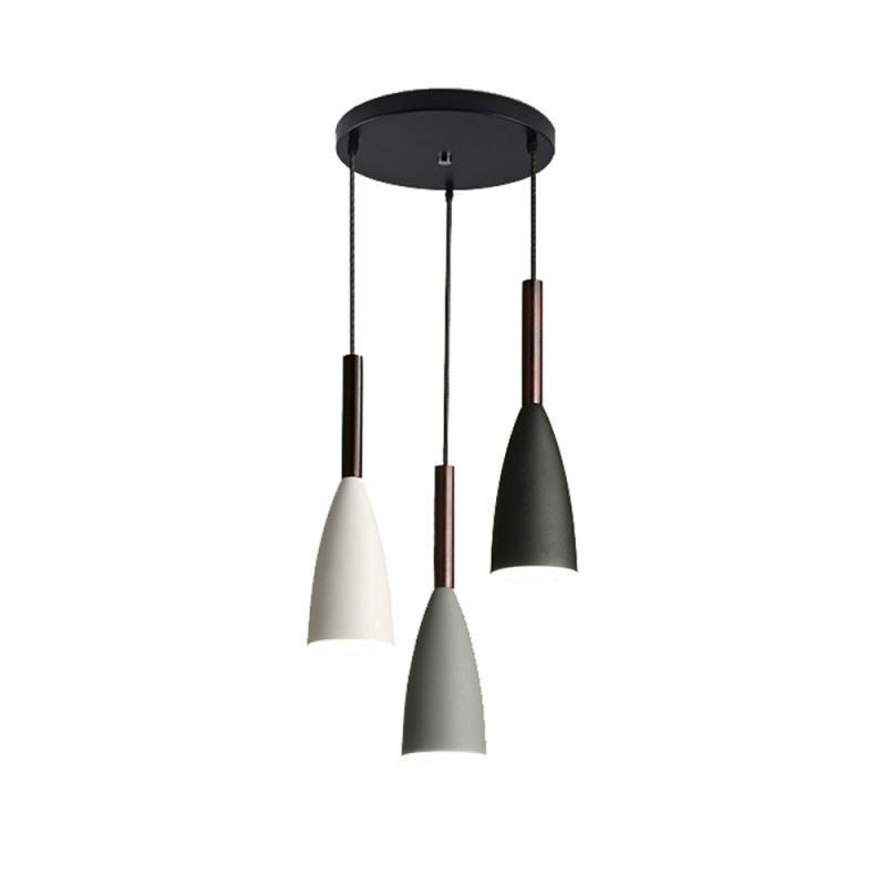 Suspension moderne et simple à trois lumières, luminaire créatif en aluminium pour café