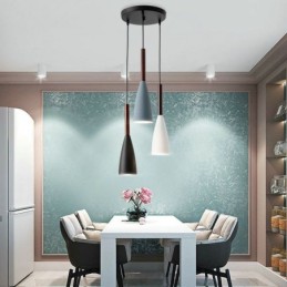 Suspension moderne et simple à trois lumières, luminaire créatif en aluminium pour café