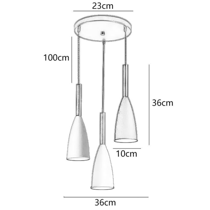 Suspension moderne et simple à trois lumières, luminaire créatif en aluminium pour café
