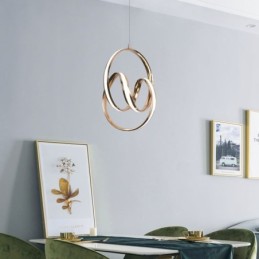 Lampe suspendue minimaliste moderne, luminaire circulaire unique en forme d'îlot