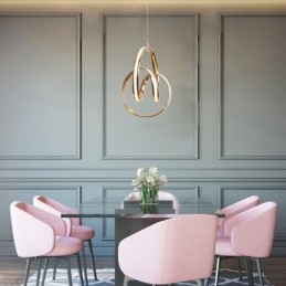 Lampe suspendue minimaliste moderne, luminaire circulaire unique en forme d'îlot