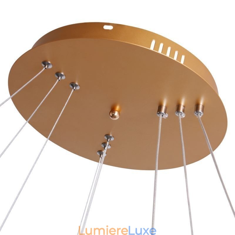 Suspension moderne en acrylique à 3 anneaux, 80 + 60 + 40 cm