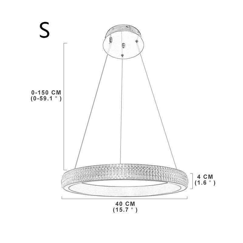 Lampe à suspension en anneau, luminaire minimaliste en acrylique