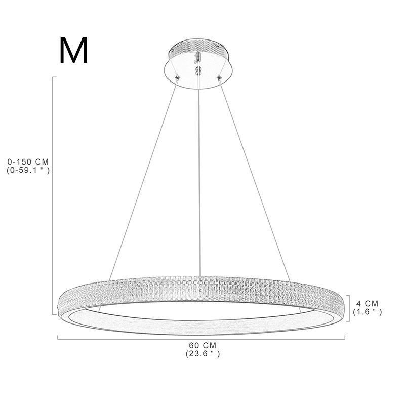 Lampe à suspension en anneau, luminaire minimaliste en acrylique