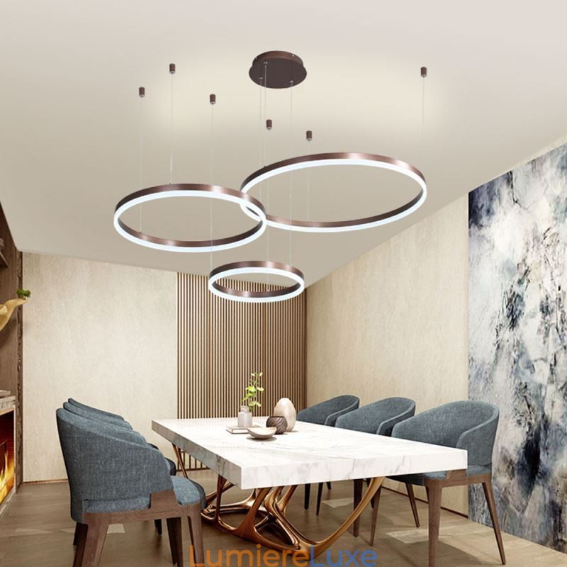 Suspension postmoderne en forme d'anneau acrylique