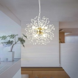 Lustre élégant en cristal avec suspension en forme de pissenlit