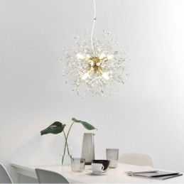 Lustre élégant en cristal avec suspension en forme de pissenlit