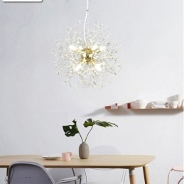 Lustre élégant en cristal avec suspension en forme de pissenlit