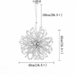 Lustre élégant en cristal avec suspension en forme de pissenlit