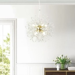 Lustre élégant en cristal avec suspension en forme de pissenlit