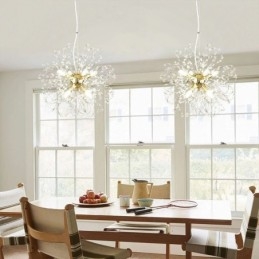 Lustre élégant en cristal avec suspension en forme de pissenlit